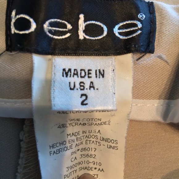 Bebe Lightweight Khaki Straight Leg Pants Grey 2 - Picture 4 of 6